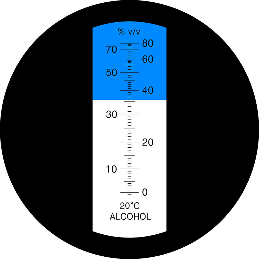 Kaufe 0–80 % V/V tragbares Alkohol-Refraktometer, ATC