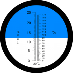 LED-RHW-25Vol ATC alcohol 0-25%Vol 0-170Oe optical refractometer