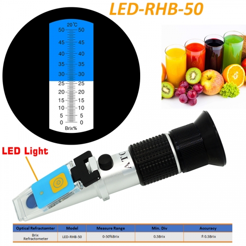 LED-RHB-50 ATC Brix 0-50% optical refractometer
