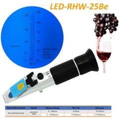 LED-RHW-25Be ATC Wine 0-20%baume 0-25%Vol optical refractometer