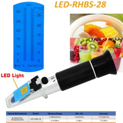LED-RHBS-28 ATC Brix 0-32% salinity 0-28%optical refractometer