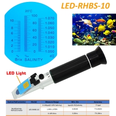LED-RHBS-10 ATC Brix 0-10% salinity 0-10% 1.000-1.070RI optical refractometer
