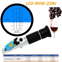 LED-RHW-22Be ATC Wine 0-22%baume 0-25%Vol 0-40%brix optical refractometer