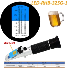 LED-RHB-32SG-1 ATC Beer 0-32% Brix WortSG:1.000-1.120 optical refractometer
