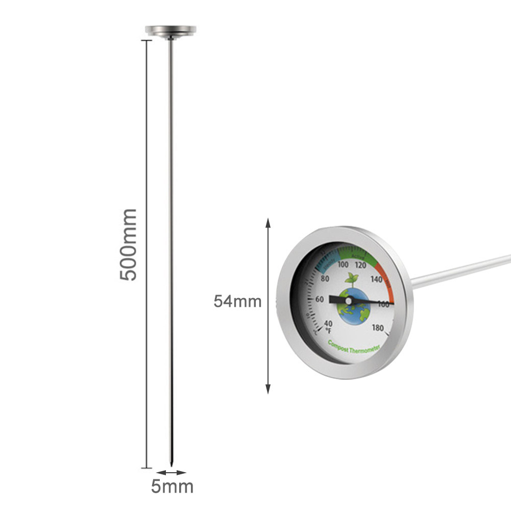 YH-S20 Stainless Steel Garden Soil For Home Ground Portable Backyard Compost  Thermometer,Soil Meter