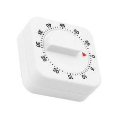 YH-1582 60 Minutes Kitchen Timer Count Down Alarm Reminder White Square Mechanical Timer for Kitchen