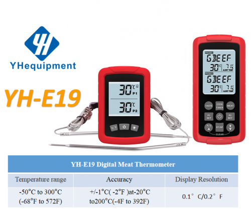 YH-E19 Wireless meat thermometer with dual probe for grilling