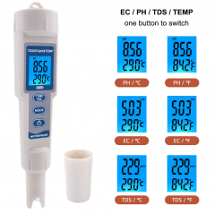 Multifunctional PH-968 4in1 PH/EC/TDS/Temperature Digital Water Quality Tester Portable Monitor Meter Pen 0-14PH Measuring Tool