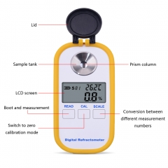 DR-701 0-50% brix Coffee Sugar Meter TDS 0-25% concentration refractometer digital Portable electronic refractometer