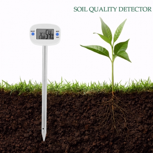 Stainless Steel Digital Soil Hygrometer LCD Digital Soil Tester Meter Probe Electronic Thermometer Moisture Humidity Monitor