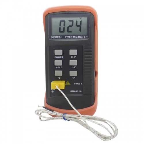 DM6801B Hight precision digital Thermometer With K-Type Thermocouple Single Sensors Data-Hold lcd display