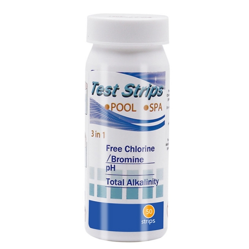 PP-3IN1 3-In-1 Swimming Pool Test Paper Residual Chlorine PH Value Alkalinity Hardness Test Strip 50strips/bottle