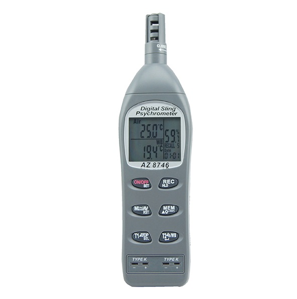 AZ 8746 Digital Psychrometer with Dual Channel Type K Thermocouple ...