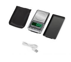 PS33B-500G 500g 0.1g Mini Jewelry Scale USB Charging Pocket Digital Scales 100g/200g/300g/500g 0.01g Precision Electronic Balance LCD Weight Scale