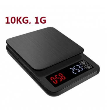 CS04A-10KG 10KG 1g LCD Digital Electronic Drip Coffee Scale with Timer 3kg 5kg 0.1g Black Kitchen Baking Coffee Weight Balance USB Drip Scale Timer