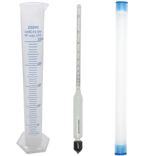 HB-AHC100 0-100 alchol Hydrometer + 250ml cylinder meter measure for Home Brewing Making spirit