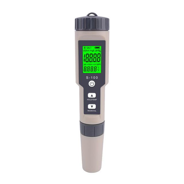 S100 4 in 1 TDS/EC/Salinity/Tem Meter Waterproof Salt Meter Digital Display Portable Salt TDS