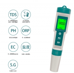 YH-C600 7 in 1 PH/TDS/EC/ORP/Salinity /S. G/Temperature Meter C-600 Water Quality Monitor Tester Drinking Water, Aquariums PH