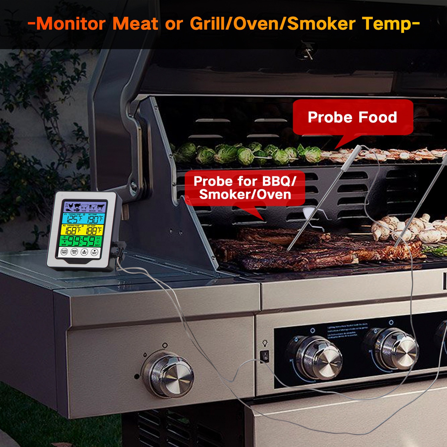 GrillPro Analog 8 In. Stainless Steel Thermometer with Bezel - Baller  Hardware