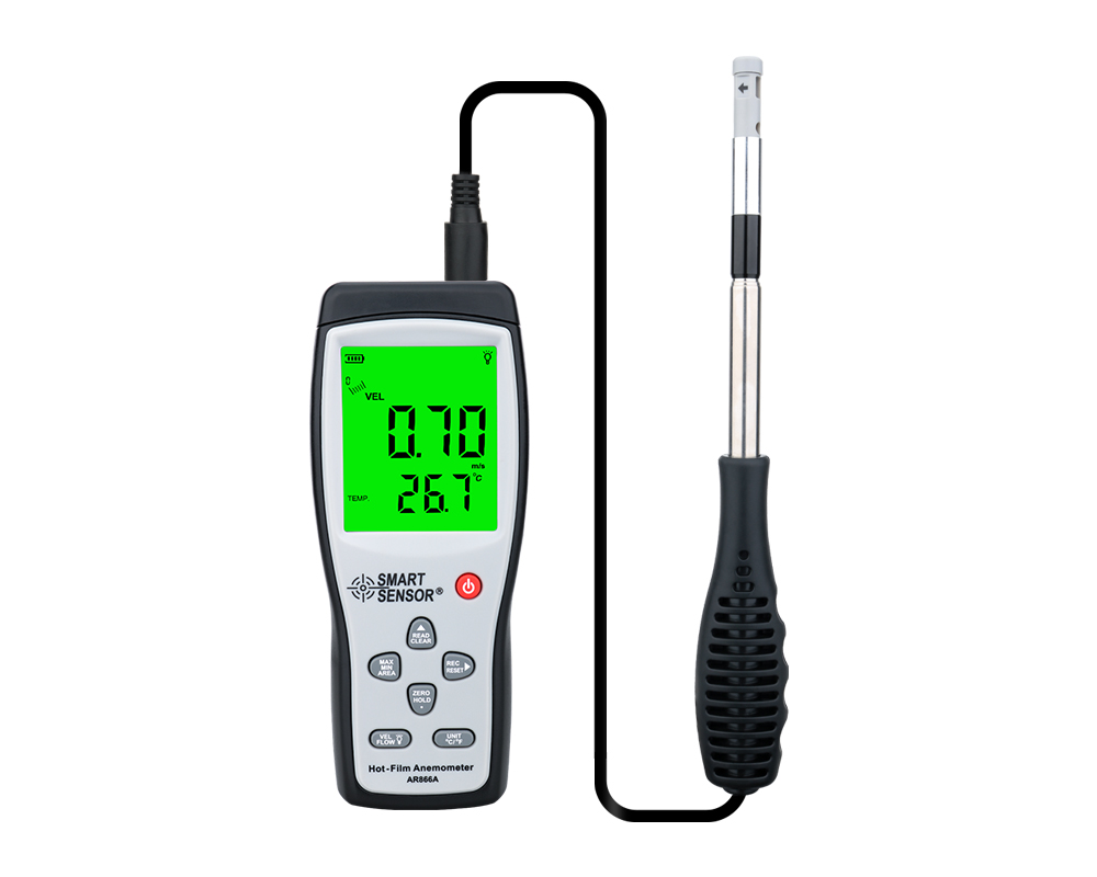 AR8661 Digital Hot-film Anemometer Wind Speed meter Air Velocity ...