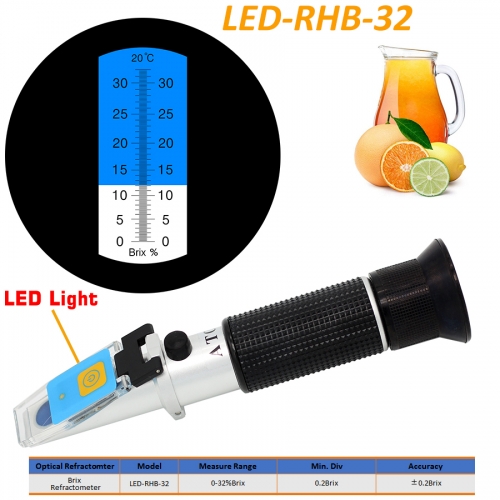 LED-RHB-32 ATC Brix 0-32% optical refractometer