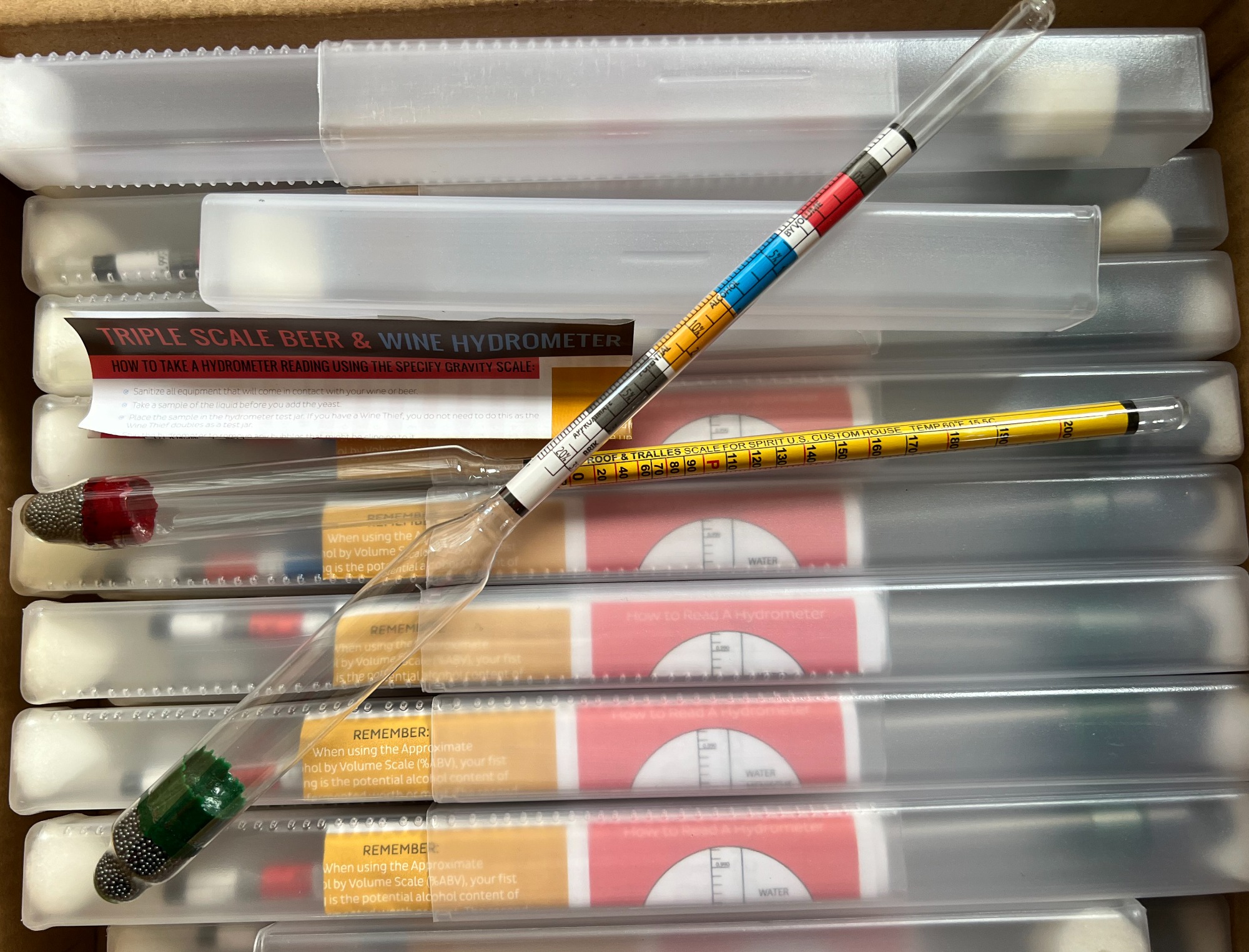 Proof and Tralle Hydrometer,Home Brew Beer&Wine products