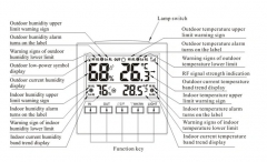 Digital Wireless Hygrometer with Audiable Alarm and Temperature Gague