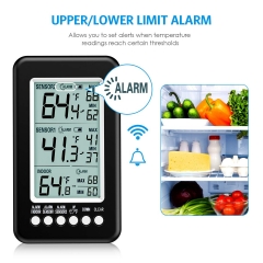 Indoor Outdoor Thermometer with Audible Alarm Temperature Gauge for Freezer