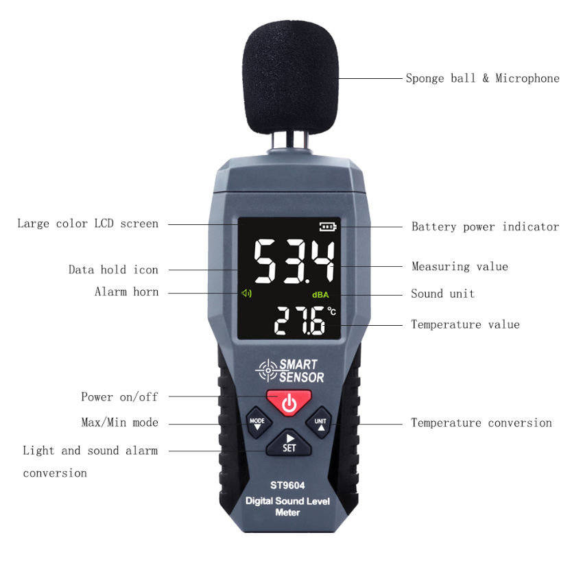 Digital Sound Level Noise Meter Measurement 30130dB dB Decibel