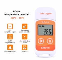 RC-5+ Digital USB Temperature Data Logger with NTC Sensor for Warehouse,Refigerated and Laboratory