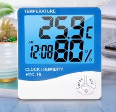 3 in 1 LCD Backlight Digital Multi Thermometer Hygrometer Humidity Meter Clock Indoor Outdoor