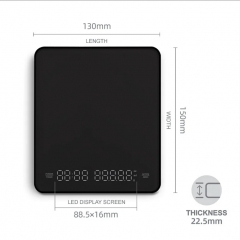 OEM Black Glass Platform Kitchen Balance Smart Automatic Timer Coffee Scale