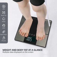 225kg Capacity Electronic Battery Big Screen BMI Analyzer Bath Body Mass Weighing Digital Fat Scale