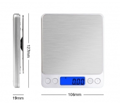 i2000 500/0.01g Electronic scale Kitchen Scale Stainless Steel Baking Scale Pocket jewelry scale portable gram