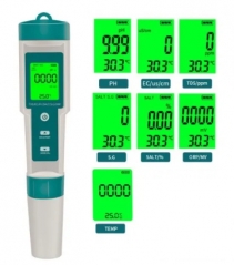 PH-600 7IN1 PH/TDS/EC/ORP/SG/TEMP/SALT Water Quality Monitor pH Meter Water
