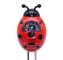 SP-Soil11 Cute Ladybug Soil PH Tester 3 In 1 PH Light Moisture Acidity Tester Soil Tester Moisture Meter Plant Soil Tester Kit for Flowers