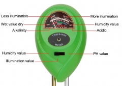 SP-Soil3in1LG 3 in 1 Light green color soil PH meter MoistureLightpH Test Acidity humidity sunlight garden plants Flowers moist tester instrument tool