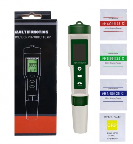 PH-9910 5 in 1 TDS/PH/EC/Temperature ORP Meter Digital PH Pen Water Quality Monitor Tester for Pools Aquariums