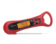 DT-JHD1R Red Color Digital Instant Read Meat Thermometer for Grill and Cooking, IPX7 Waterproof Food Thermometer with Backlight & Calibration Homebrew Thermometer with Can Opener