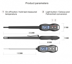 KT-22 Wholesale Kitchen BBQ Milk Meat Instant ReadWaterproof Digital Food Thermometer With Long Probe