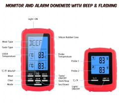 KT-105 Wireless Remote Digital Cooking Meat Thermometer with RF433 Dual Probe Transmitter for Kitchen Barbecue Oven Food Outdoor