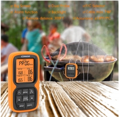 KT-CN-10 Remote Wireless Digital BBQ, Oven, Meat Thermometer Home Use Stainless Steel Probe Large Screen with Timer