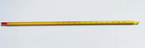 GT-01Y Glass Thermometer with Hook (-10-110C) Yellow color