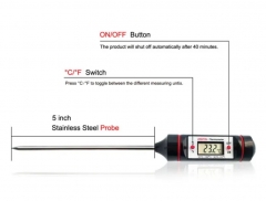 KT-33 Digital LCD meat temperature long probe water food testing cooking BBQ thermometer