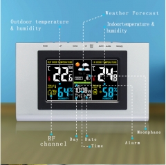 DT-04A-color RF Wireless Weather Station Temperature Station LCD alarm clock color display