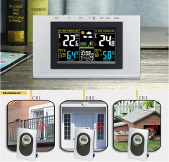 DT-04A-color RF Wireless Weather Station Temperature Station LCD alarm clock color display