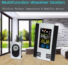 DT-04-color digital weather forecast clock LCD table alarm clock color display Wireless weather station