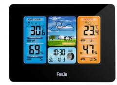DT-FJ3373 Multifunction Digital Weather Station LCD Alarm Clock Indoor Outdoor Weather Forecast Barometer Thermometer Hygrometer