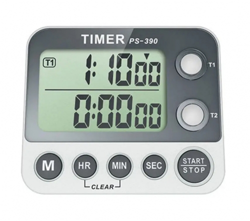 PS-390 2 Group Timer Stopwatch Kitchen Cooking Timer Portable Digital Electronic 2Group Countdown Alarm Clock Reminder 0.01s