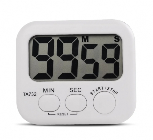 TA732 White Mini Electronic Large LCD Digital Kitchen Timer Clock Countdown Count Time Loud Alarm Home Oven Cooking Tools Accessories